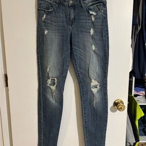 Eunina Blue Skinny Jeans Distressed Style